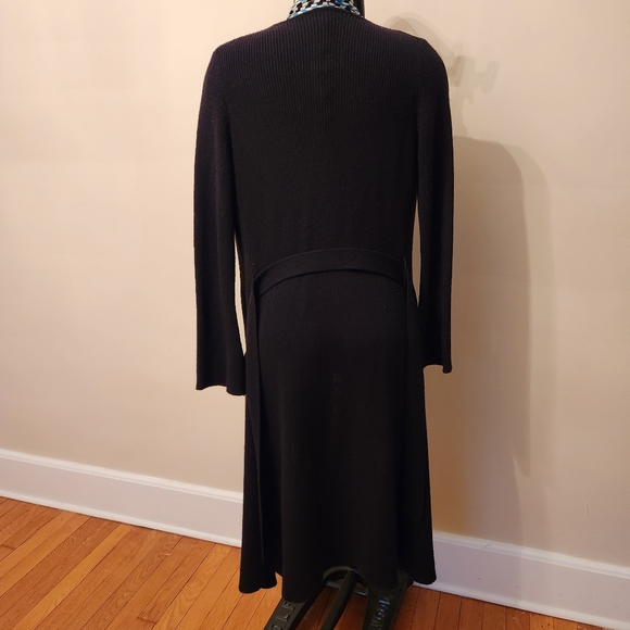 Max Studio long black open cardigan with waist tie XS - Picture 7 of 10